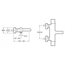 Термостат Jacob Delafon Singulier E10870-CP для ванны с душем