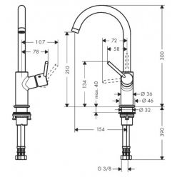 Смеситель Hansgrohe Talis 32082000 для раковины