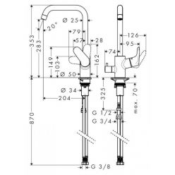 Смеситель Hansgrohe Focus E2 31823000 для кухонной мойки