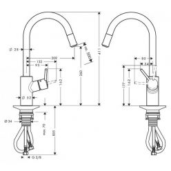 Смеситель Hansgrohe Talis S2 Variarc 14872000 для кухонной мойки