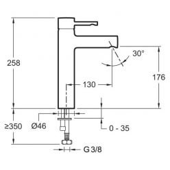 Смеситель Jacob Delafon Cuff E98299-CP для раковины, высокий