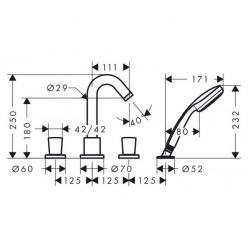 Смеситель Hansgrohe Logis 71314000 на борт ванны