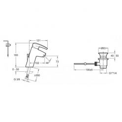Смеситель Jacob Delafon Panache E72240-CP для раковины