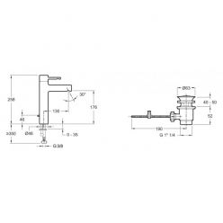 Смеситель Jacob Delafon Cuff E37303-CP для раковины, высокий