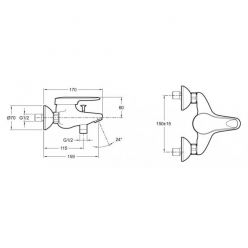 Смеситель Jacob Delafon Kandel E664RU-CP для ванны с душем