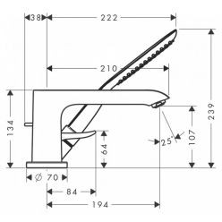 Смеситель Hansgrohe Metris 31190000 на борт ванны