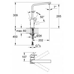 Смеситель Grohe Eurocube 31255DC0 для кухонной мойки