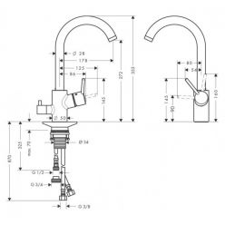 Смеситель Hansgrohe Talis S2 Variarc 14875000 для кухонной мойки