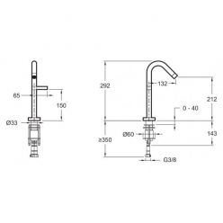 Смеситель Jacob Delafon Stillness E985-4-CP для раковины высокий