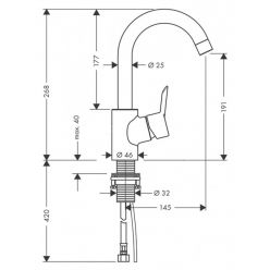 Смеситель Hansgrohe Talis S 32070000 для раковины