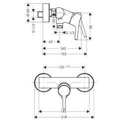 Смеситель Hansgrohe Talis S 72600000 для душа