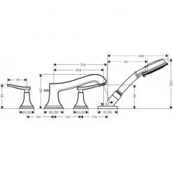 Смеситель Hansgrohe Metropol Classic 31441000 на борт ванны