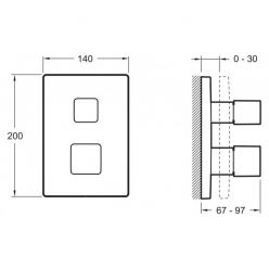 Термостат Jacob Delafon Square E98729-CP для душа