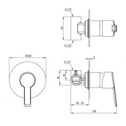 Смеситель для душа скрытого монтажа Deante Arnika BQA_Z44L золото