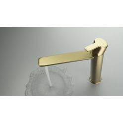 Смеситель для умывальника Deante Arnika Gold Br BQA_R20N высокий брашированное золото