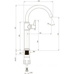 Смеситель для умывальника Deante TEMISTO BRONZO высокий, бронза