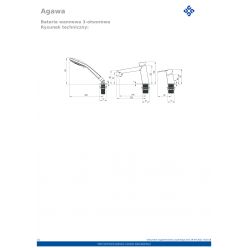 Смеситель на борт ванны Deante Agawa BQG_013M на три отверстия, хром