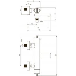 Термостатический смеситель для ванны Deante BR Steel BCH_R1BT брашированное золото