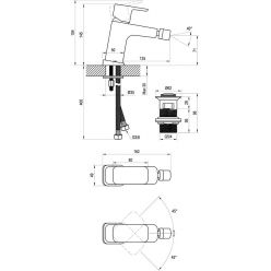 Смеситель для биде TD F 055.20 черный