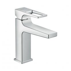 Hansgrohe Metropol Смеситель для раковины 110 однорычажный с рукояткой-петлей со сливным клапаном Push-Open хром 74507000