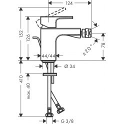 Hansgrohe Vernis Shape Смеситель для биде однорычажный со сливным гарнитуром хром 71211000