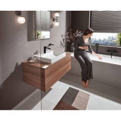 Hansgrohe Vivenis Смеситель для раковины 110 без сливного гарнитура черный матовый 75022670