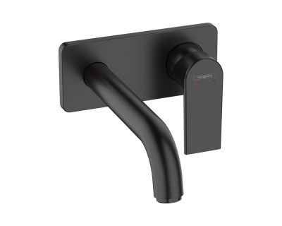 Hansgrohe Vernis Shape Смеситель для раковины однорычажный скрытого монтажа настенный с изливом 205 см черный матовый 71578670