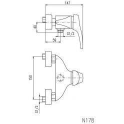 Смеситель для душа Slezak RAV Nil N178.5