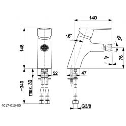 Смеситель для биде Armatura Topaz 4017-015-00 хром