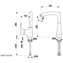 Смеситель для кухни Armatura Kwarc 4203-915-00 хром