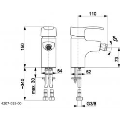 Смеситель для биде Armatura Kwarc 4207-015-00 хром