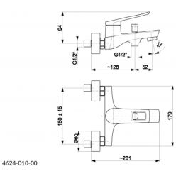 Смеситель для ванны Armatura Amazonit 4624-010-00 хром