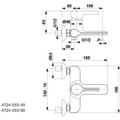 Смеситель для ванны Armatura Angelit chrome 4724-010-00 хром