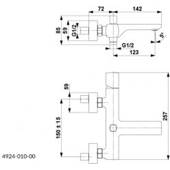 Смеситель для ванны Armatura Morganit 4924-010-00 хром