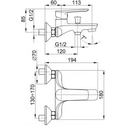 Смеситель для ванны Armatura Tanzanit 5024-010-00 хром