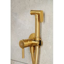 Смеситель с гигиеническим душем Armatura Moza brushed gold 5039-512-31 матовое золото