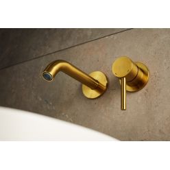 Смеситель для умывальника Armatura Moza brushed gold 5039-810-31 матовое золото, скрытый монтаж