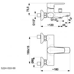 Смеситель для ванны Armatura Neon 5224-013-00 хром