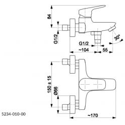 Смеситель для ванны Armatura Abasha 5234-010-00 хром