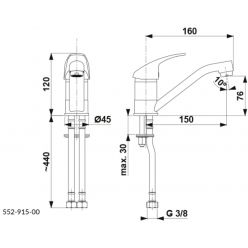 Смеситель для умывальника Armatura Baryt 552-915-00 хром