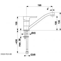 Смеситель для кухни Armatura Granat 5523-915-00 хром