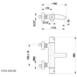 Смеситель для ванны Armatura Moza black 5734-010-81 черный, термостат