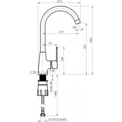 Смеситель для кухни Rubineta VIVA-33 VV30008 хром