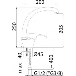 Смеситель для кухни Rubuneta OPTIMA-33 O30008 хром