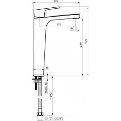 Смеситель для умывальника Rubineta Modena-18/D (BK) MDD0068 черный