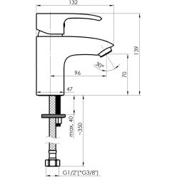 Смеситель для умывальника Rubineta Trento-18 TN80008 хром