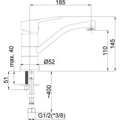 Смеситель для умывальника Rubineta Uno-19 N90001 хром