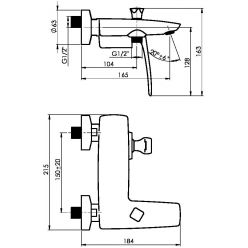 Смеситель для ванны Rubineta Aero-10 540030 хром