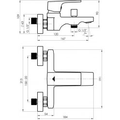 Смеситель для ванны Rubineta Modena-10/K (BK) MD10K68 черный