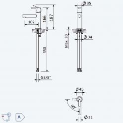 Смеситель для умывальника Bruma Leaf 1670007SR Sunrise